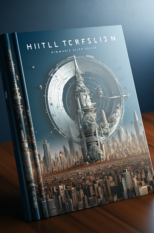 AI数字艺术书籍封面样机图片