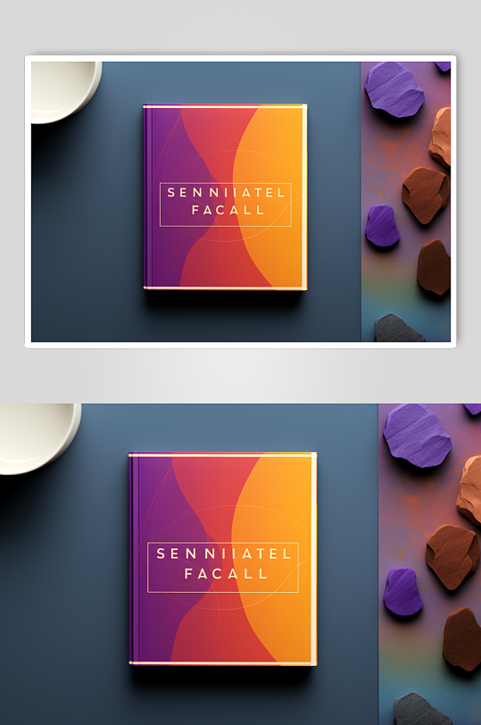 AI数字艺术书籍封面样机图片