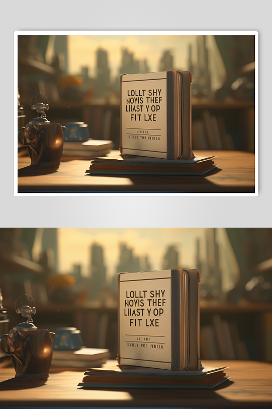 AI数字艺术书籍封面样机图片