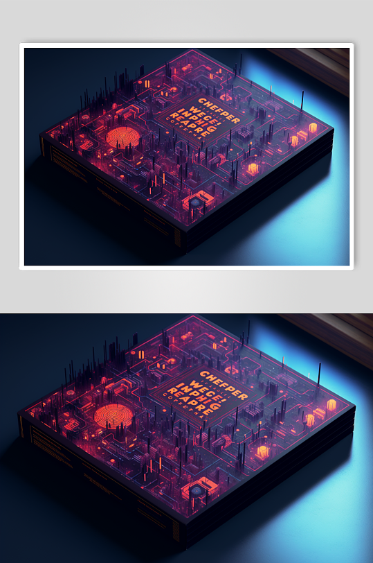 AI数字艺术书籍封面样机图片