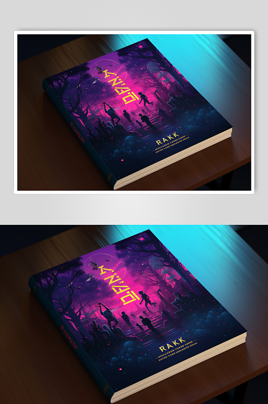 AI数字艺术书籍封面样机图片