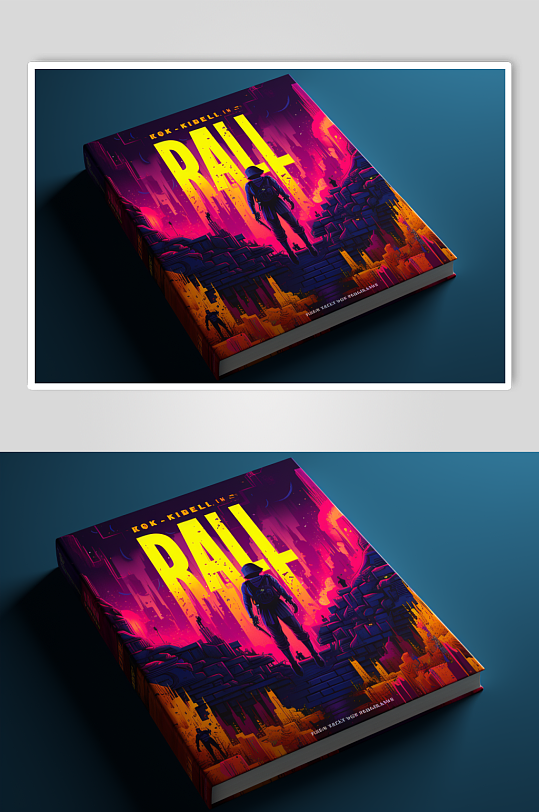 AI数字艺术书籍封面样机图片