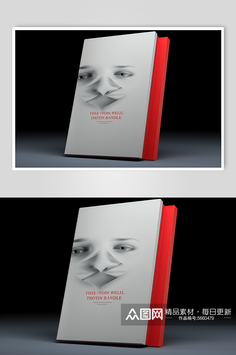 AI数字艺术书籍封面样机图片素材