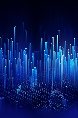AI数字艺术抽象流数据流科技风背景图