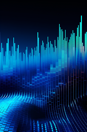 AI数字艺术抽象流数据流科技风背景图