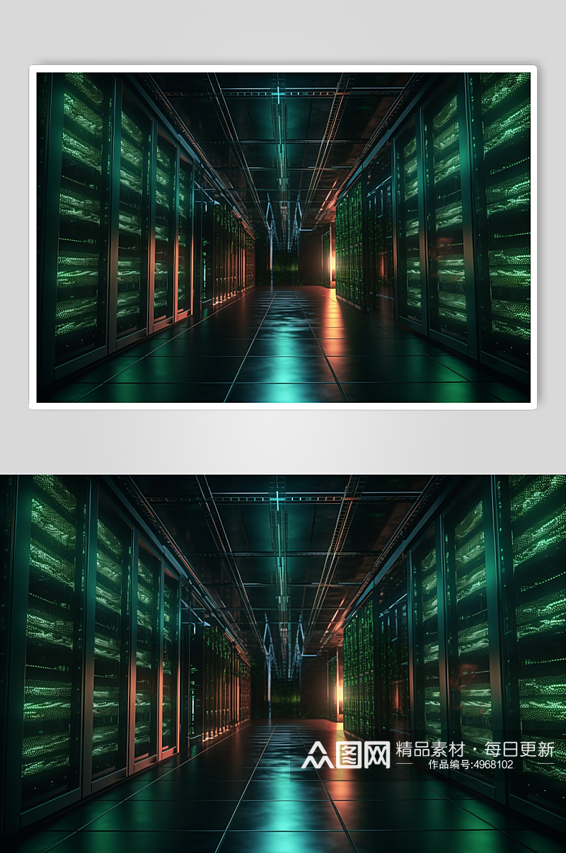 AI数字艺术炫酷室内数据中心科技摄影图片素材