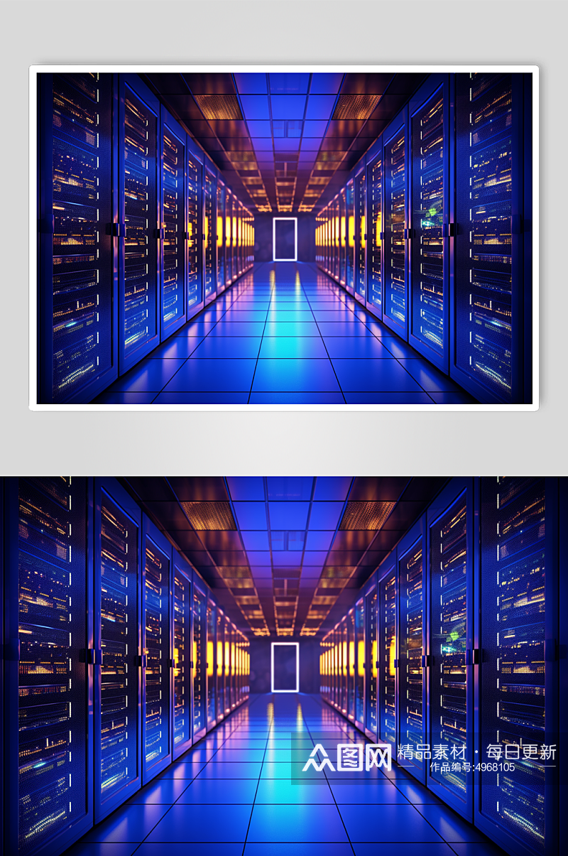 AI数字艺术炫酷室内数据中心科技摄影图片素材