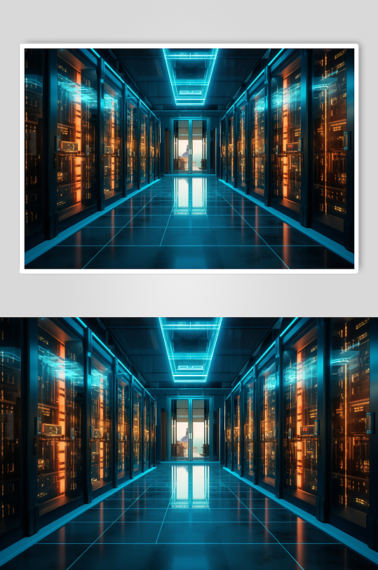 AI数字艺术炫彩室内数据中心科技摄影图片-众图网