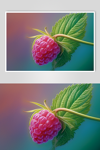 AI数字艺术原创树莓水果果汁图片