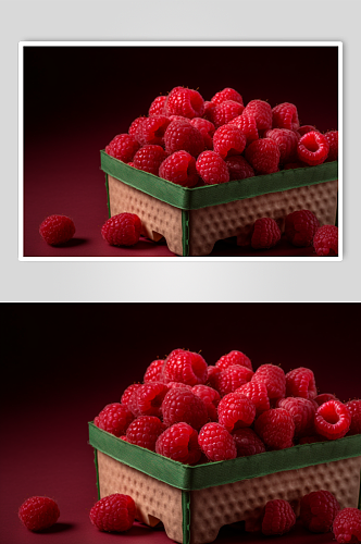 AI数字艺术创意树莓水果果汁图片