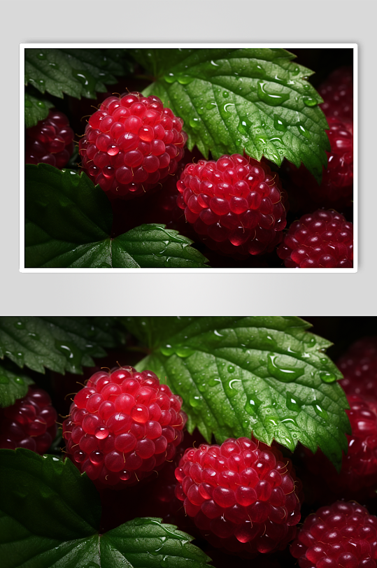 AI数字艺术树莓水果果汁图片
