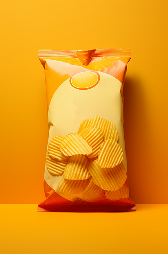AI数字艺术薯片膨化食品零食美食摄影图片