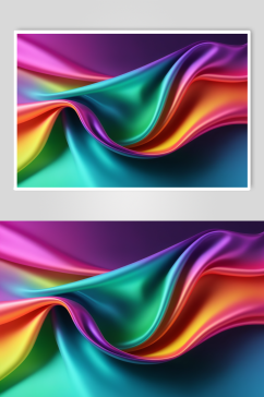 AI数字艺术光滑丝绸渐变艺术感背景图