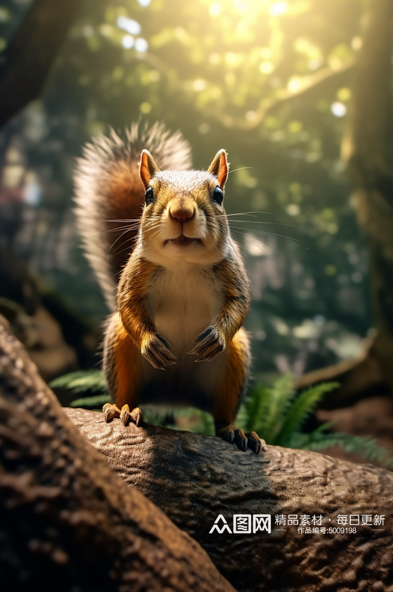 AI数字松鼠野生动物摄影图素材