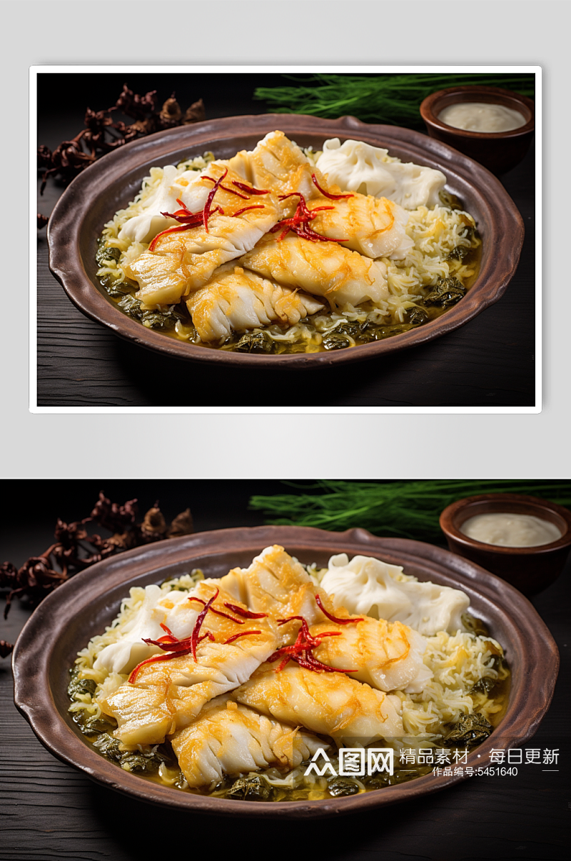 AI数字艺术美味菜肴酸菜鱼餐饮摄影图素材