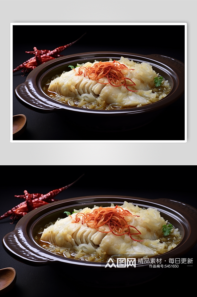 AI数字艺术美味菜肴酸菜鱼餐饮摄影图素材