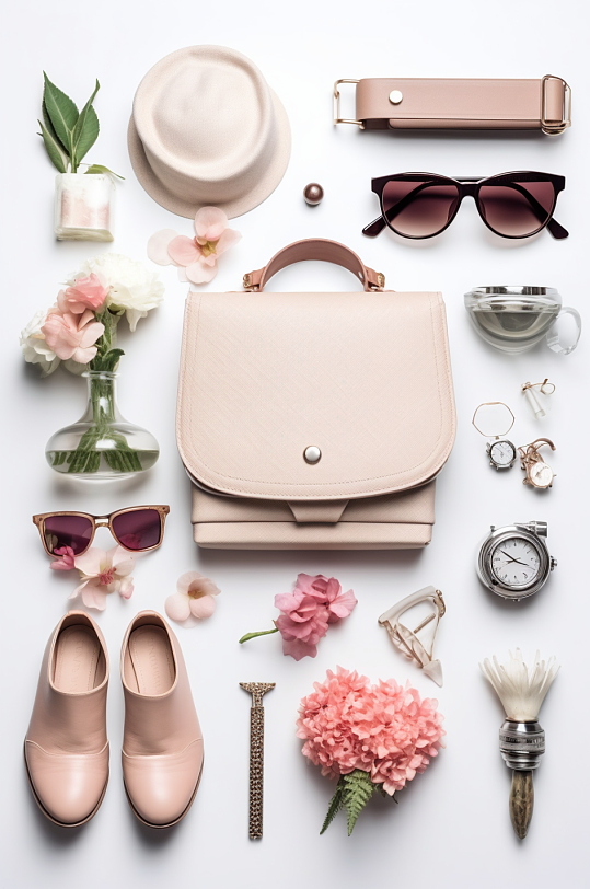 AI数字艺术手提包皮鞋随身配饰摄影图片