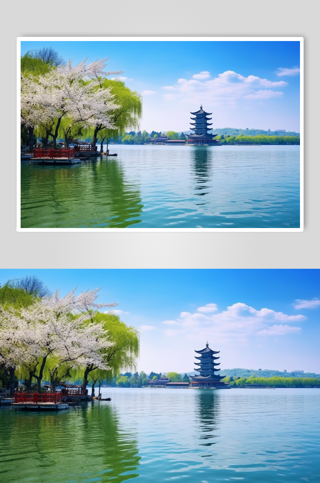 AI數(shù)字藝術(shù)蘇州陽澄湖旅游景點風景攝影圖素材