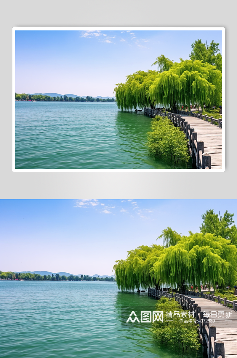 AI数字艺术苏州阳澄湖旅游景点风景摄影图素材