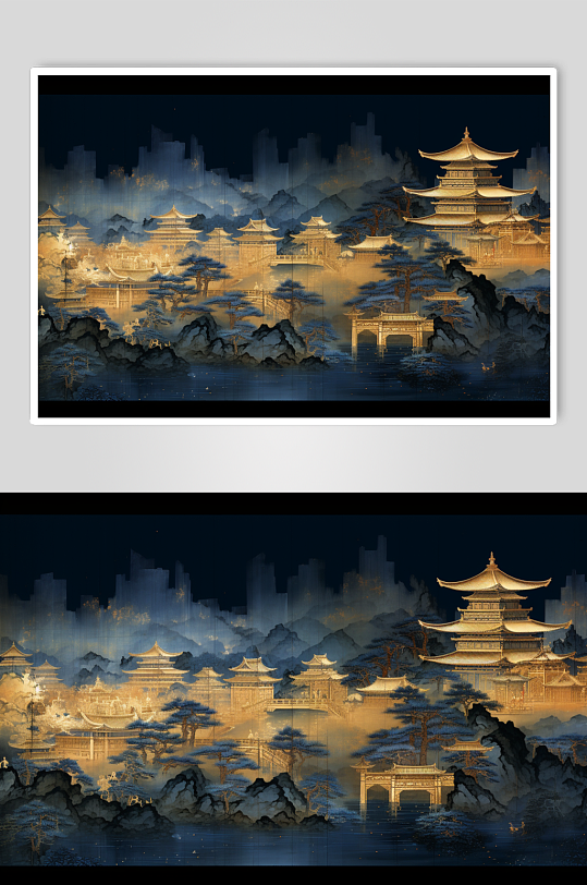 AI数字艺术国潮风苏州城市建筑插画-众图网