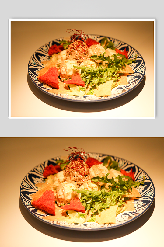 美味呑鱼芝麻酱薯仔泰国菜美食摄影图片