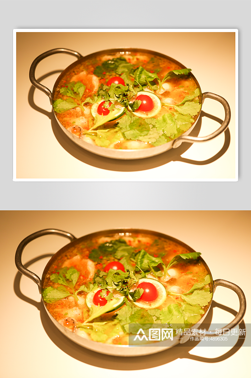 美味青柠酸辣黑鱼片泰国菜美食摄影图片素材