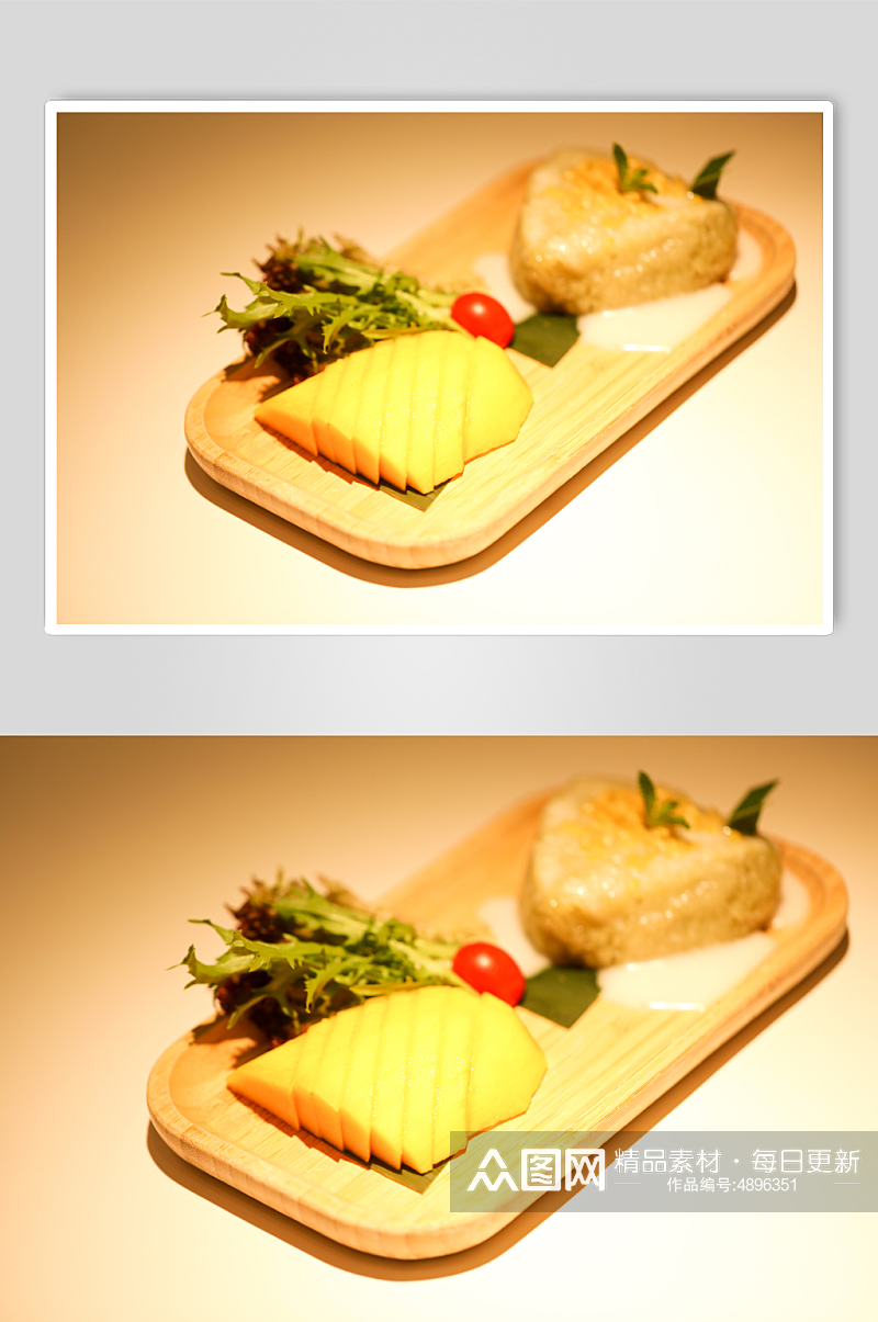 美味香兰叶芒果饭泰国菜美食摄影图片素材