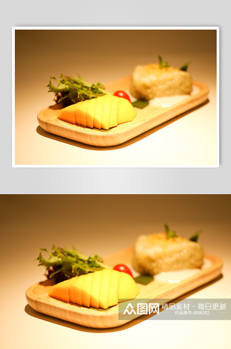 美味香兰叶芒果饭泰国菜美食摄影图片素材