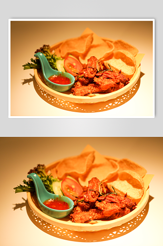 美味香茅草烤鸡翅泰国菜美食摄影图片
