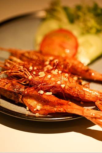 美味吮指咖喱大虾泰国菜美食摄影图片