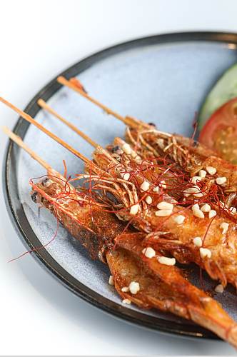 美味吮指咖喱大虾泰国菜美食摄影图片