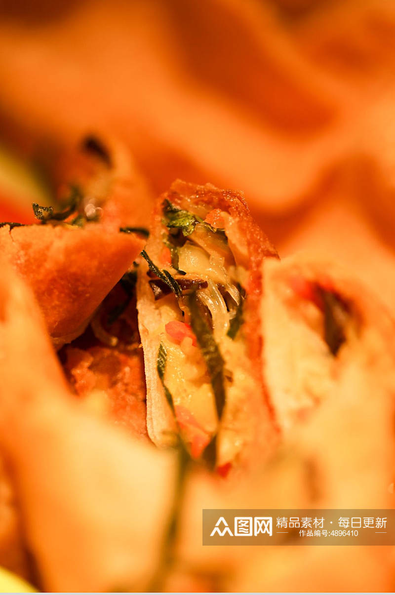 美味街头咸香春卷泰国菜美食摄影图片素材