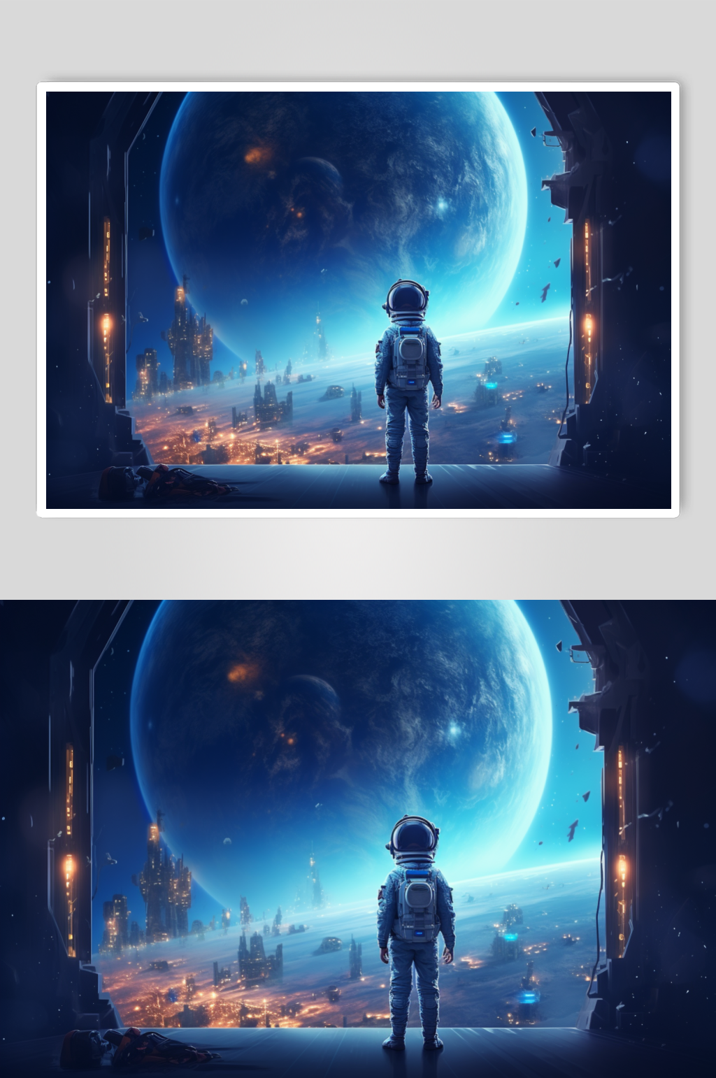 AI数字艺术太空男孩航天日航天科技插画素材