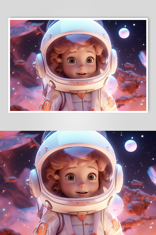 AI数字艺术Q版太空宇宙宇航员模型