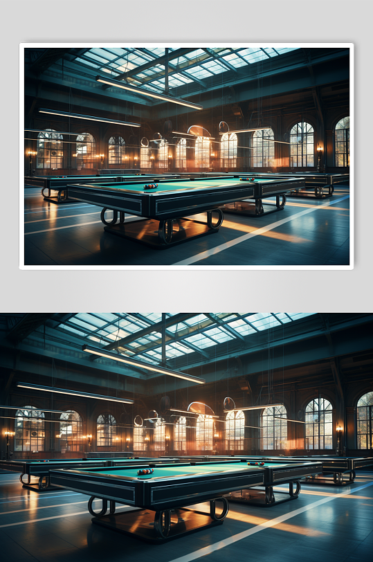AI数字艺术台球桌球室内摄影图片-众图网