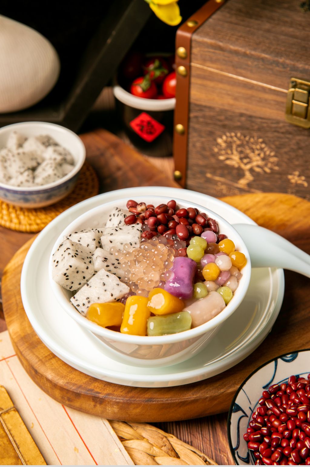 水果芋圆西米露糖水甜品美食摄影图片素材