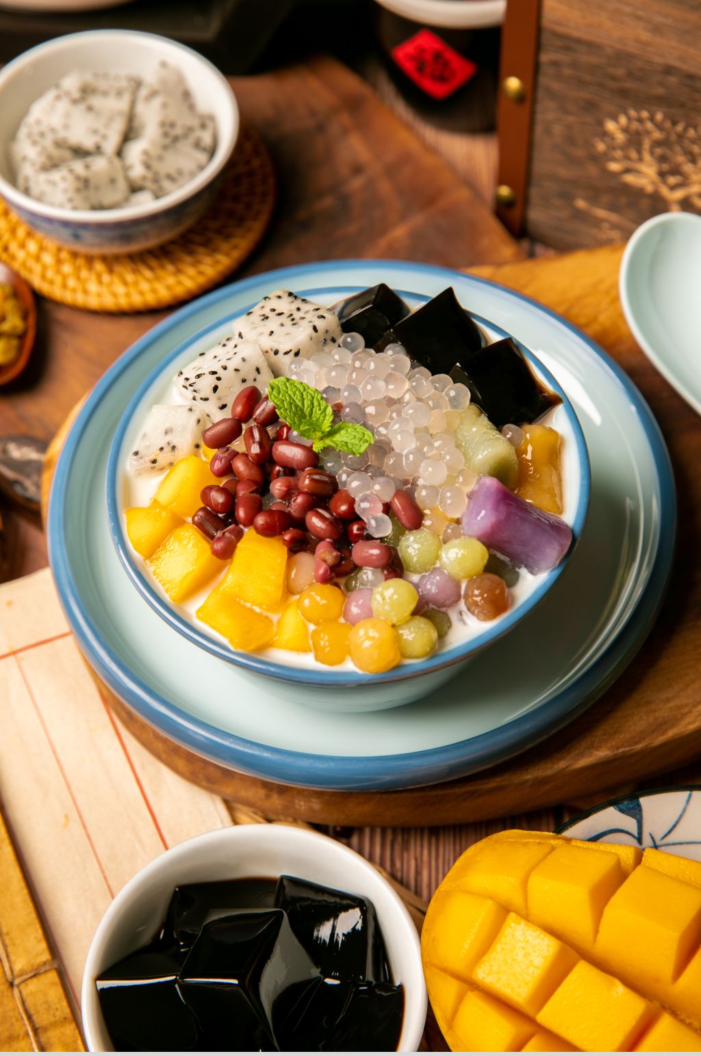 水果芋圓西米露糖水甜品美食攝影圖片素材