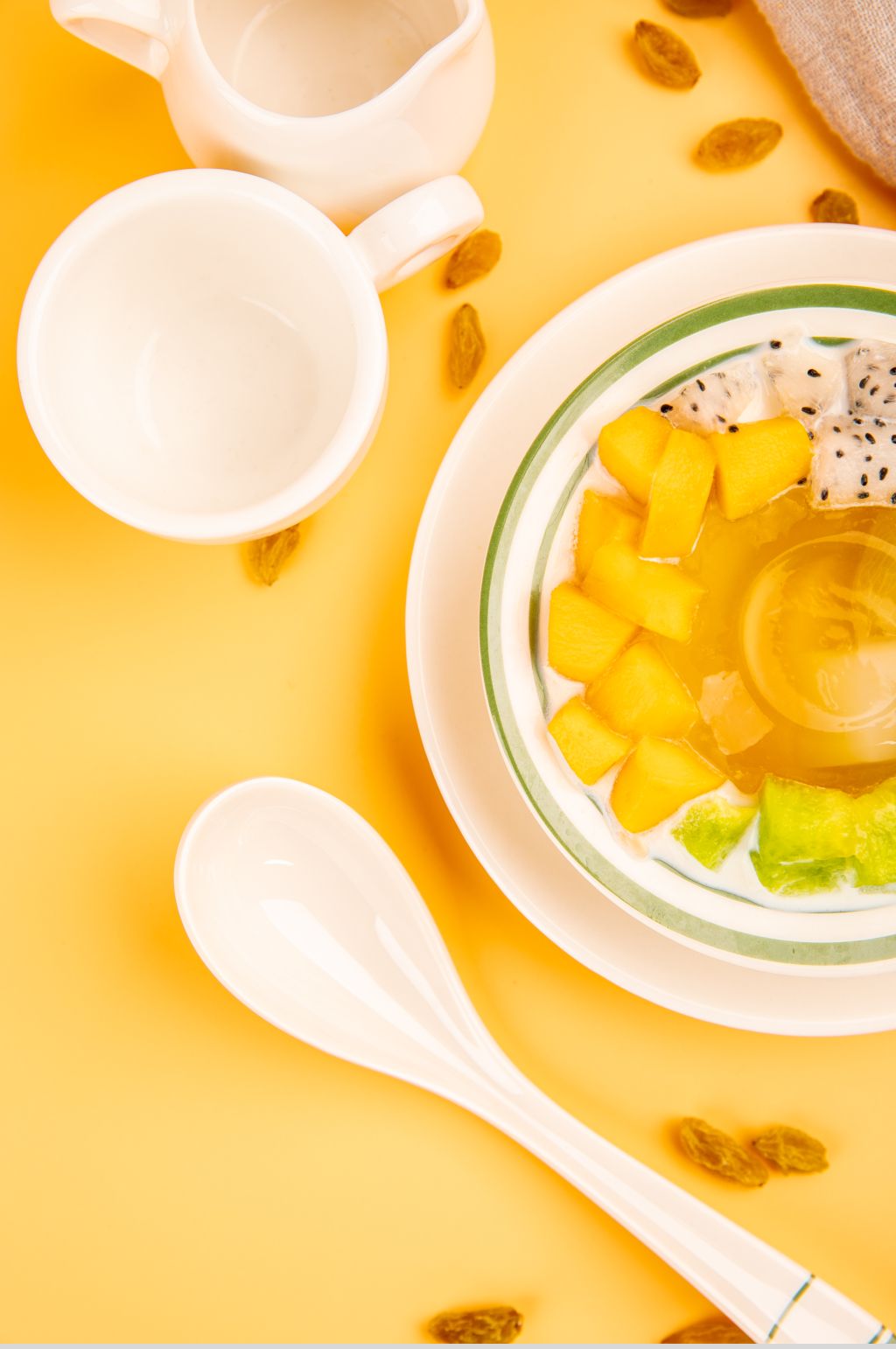 水果布丁凉粉椰奶糖水甜品美食摄影图片素材