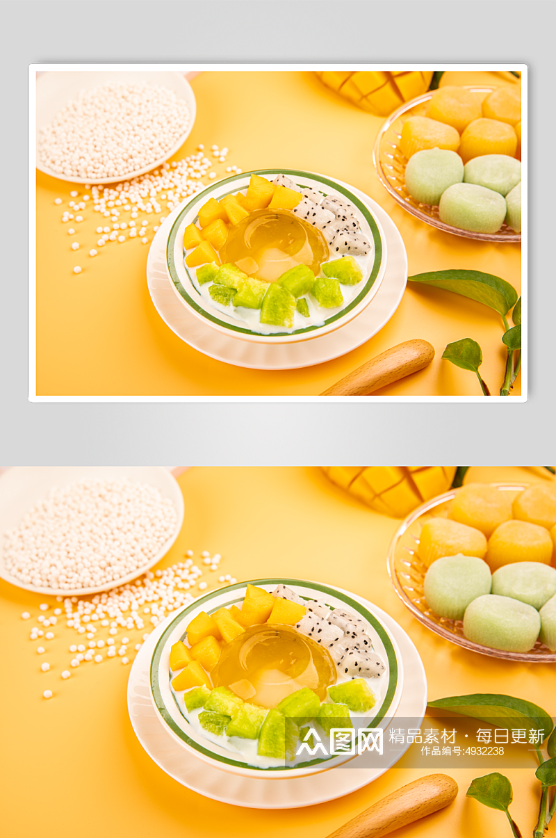 水果布丁凉粉椰奶糖水甜品美食摄影图片素材