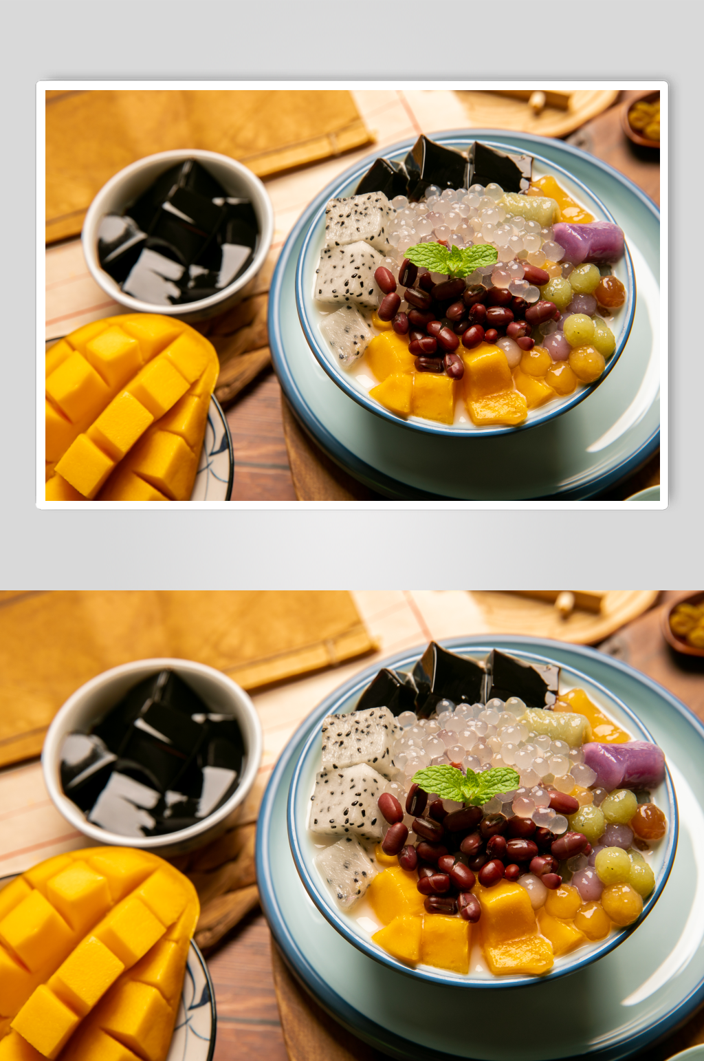 水果芋圓西米露燒仙草糖水甜品美食攝影圖片素材