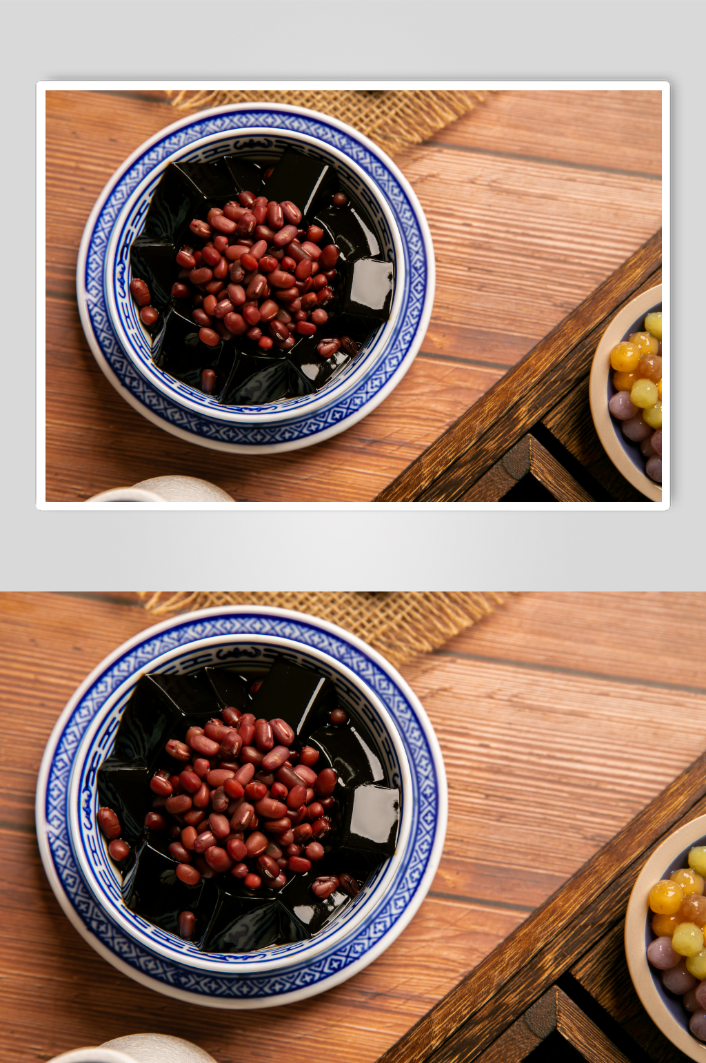 红豆龟苓膏糖水甜品美食摄影图片素材
