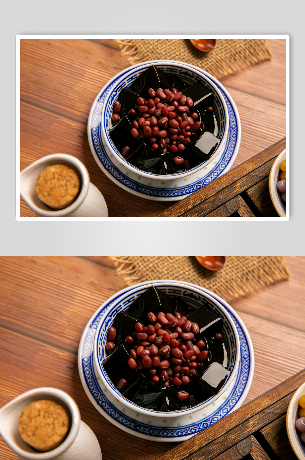 红豆龟苓膏糖水甜品美食摄影图片素材