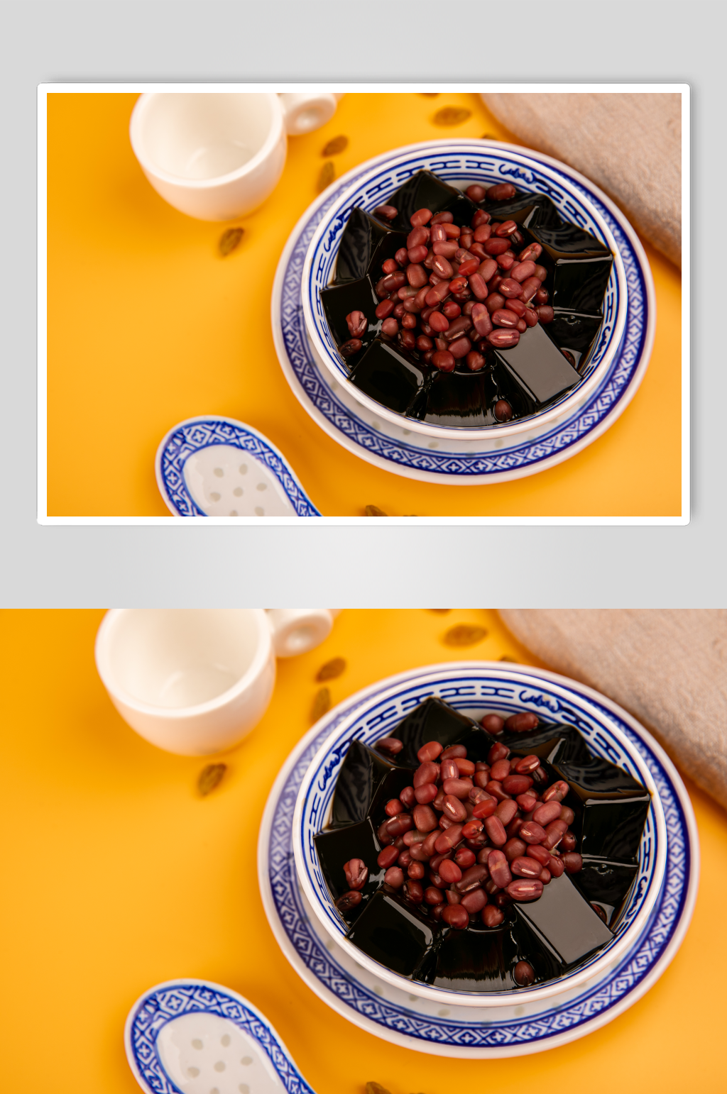红豆龟苓膏糖水甜品美食摄影图片素材
