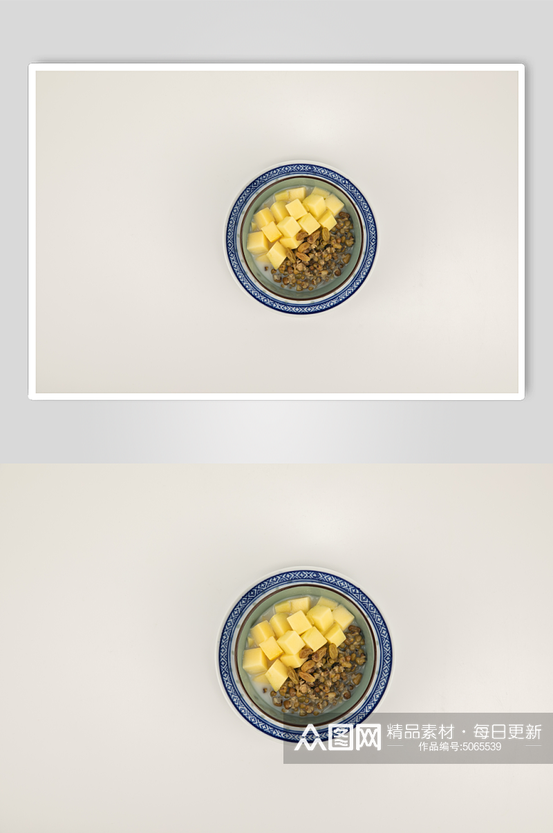 芒果丁绿豆糖水美食摄影图片素材