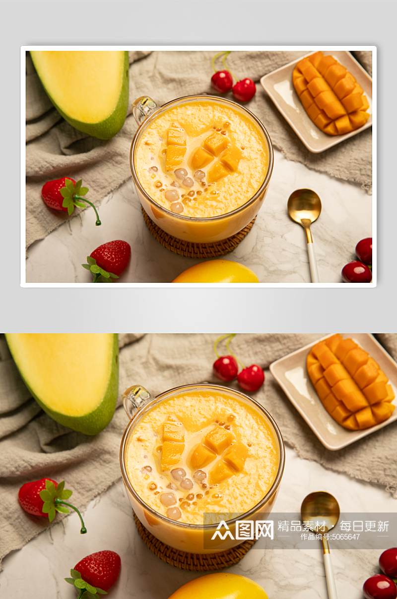 芒果西米露糖水美食摄影图片素材