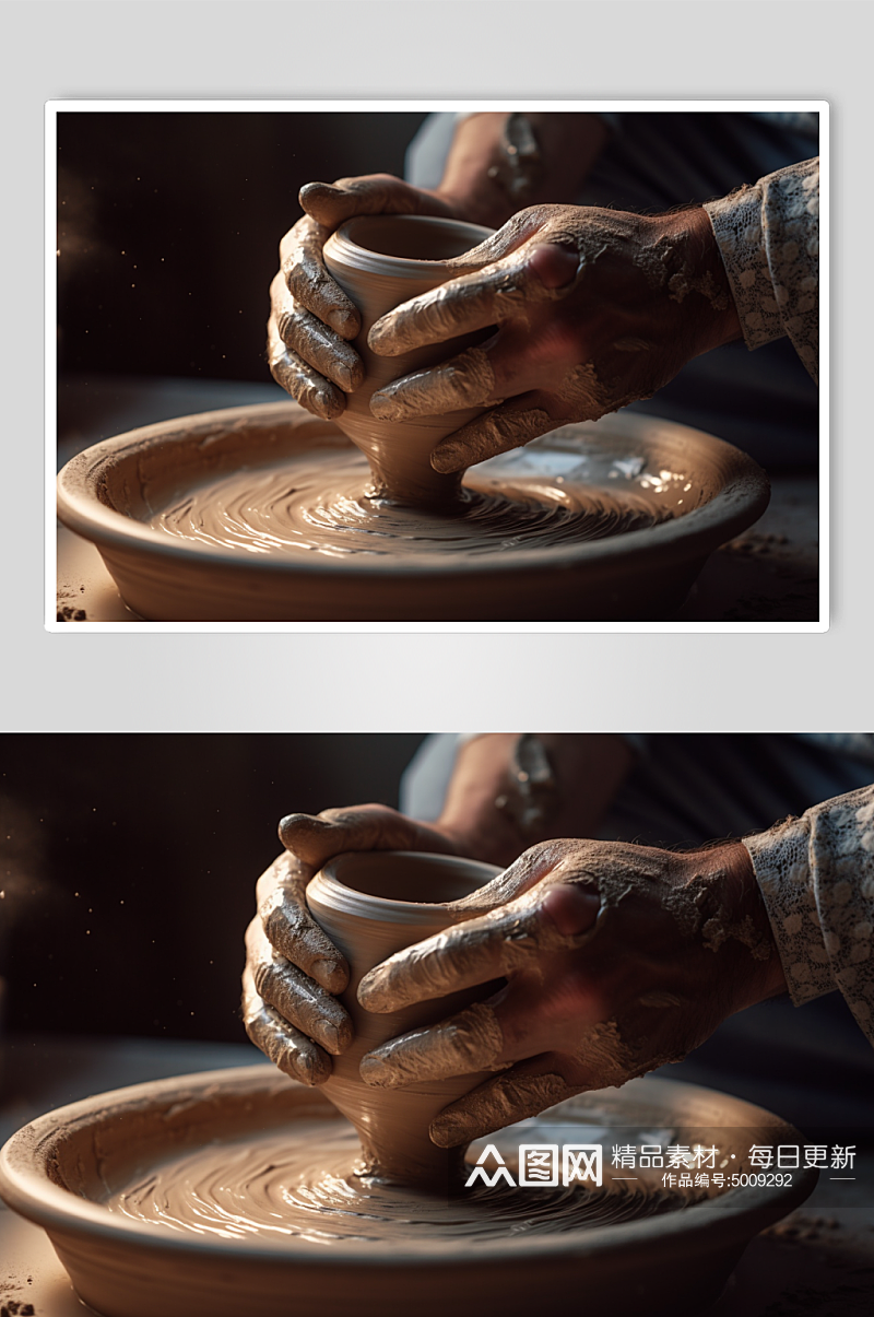 AI数字陶艺手艺人工匠摄影图素材