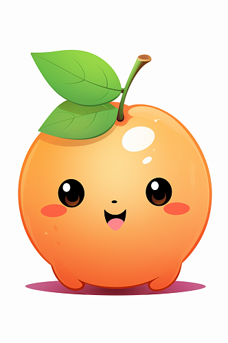 AI数字艺术拟人卡通桃子水果插画