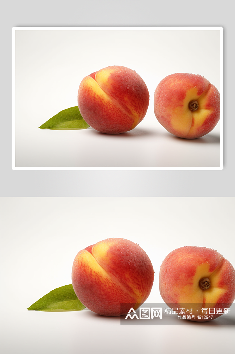 AI数字艺术新鲜桃子油桃水果图片素材