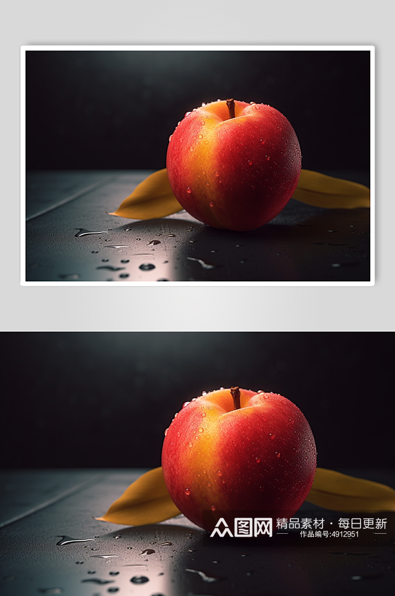 AI数字艺术新鲜桃子油桃水果图片素材