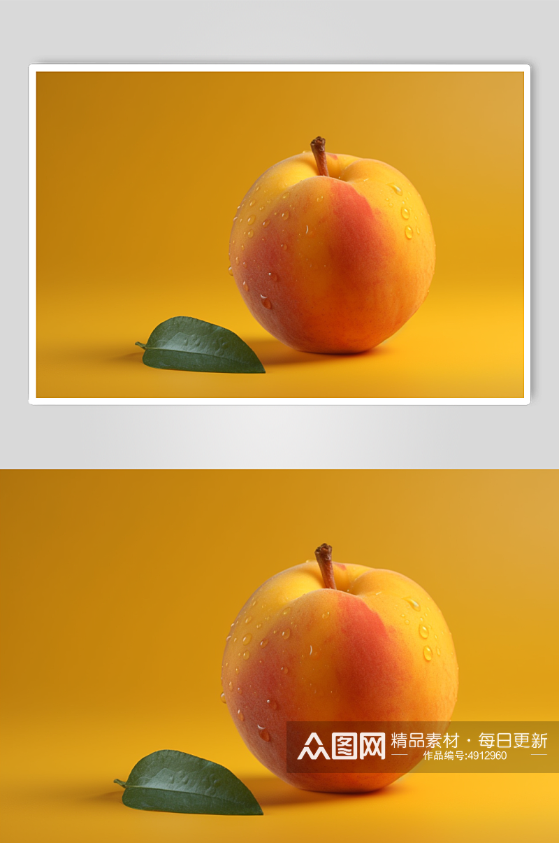 AI数字艺术清新桃子油桃水果图片素材